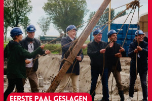 Eerste paal geslagen aan de Nieuwpoortslaan